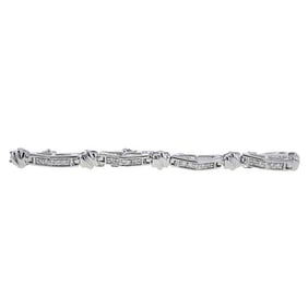 14k White Gold Diamond Link Tennis Bracelet