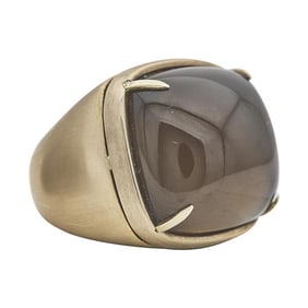 Eva Nueva 18k Yellow Gold Smokey Quartz Cocktail Ring