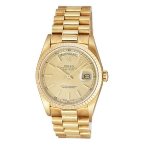Rolex Day-Date 18k Yellow Gold Watch Ref. 18238, circa 1988