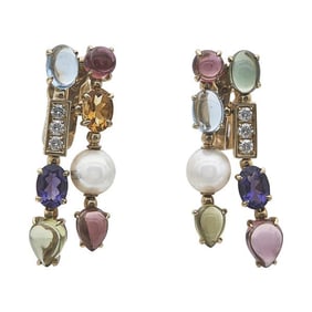 Bvlgari Bulgari Allegra 18k Yellow Gold Multi Gem-Set Drop Earrings