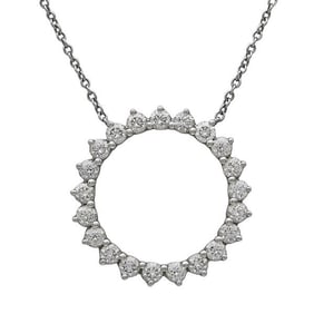 Tiffany & Co. Platinum Diamond Circle Pendant Necklace