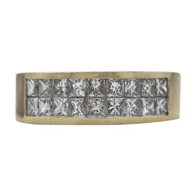 18k Yellow Gold Princess-Cut Diamond Band Ring