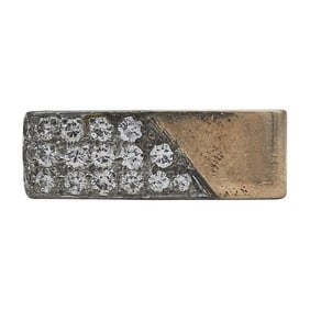 14k Yellow Gold Diamond Square Band Ring