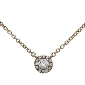 Tiffany & Co. 18k Yellow Gold Diamond Halo Pendant Necklace