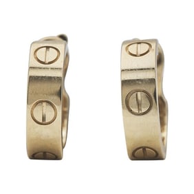 Cartier Love 18k Yellow Gold J Hoop Earrings