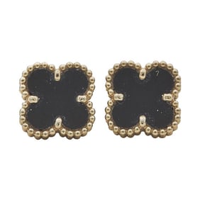 Van Cleef & Arpels Sweet Alhambra Black Onyx Stud Earrings