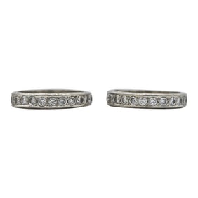 Set of 2 18k White Gold Diamond Eternity Band Rings
