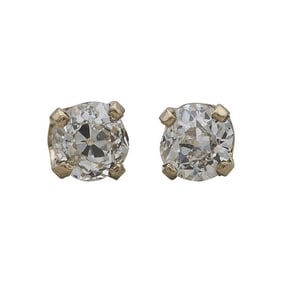 14k Yellow Gold Old European Cut Diamond 0.64 ctw Stud Earrings