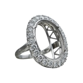 Platinum Diamond Halo Ring Setting