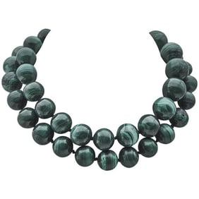 Malachite Graduated Beaded Necklace