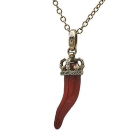 Dolce & Gabanna 18k Yellow Gold Enamel Good Luck Horn Charm Pendant