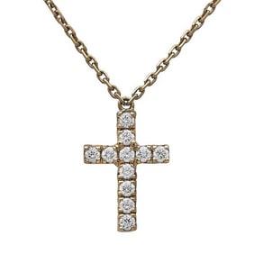 Cartier 18k Yellow Gold Diamond Cross Pendant Necklace