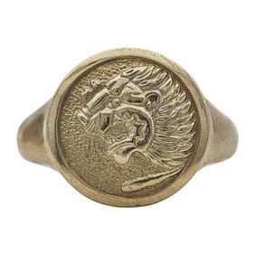 David Yurman Petrvs Lion 18k Yellow Gold Signet Ring