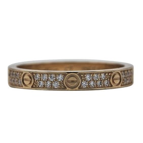 Cartier Love 18k Rose Gold Diamond Mini Ring