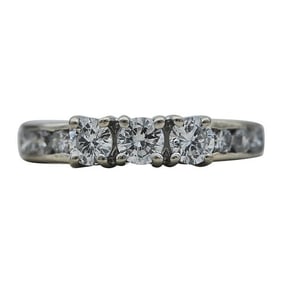 14k White Gold Diamond 3 Stone Ring