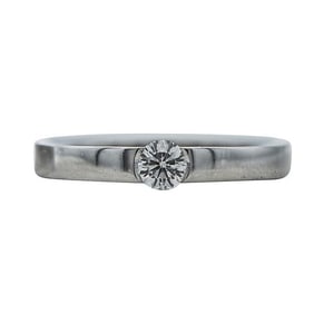 Cartier 18k White Gold Solitaire Diamond Band Ring