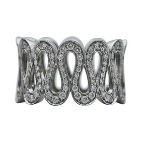 Boucheron 18k White Gold Diamond Loop Band Ring