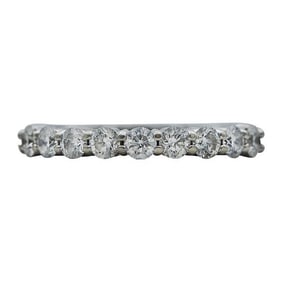 14k White Gold 9 Stone Diamond Band Ring