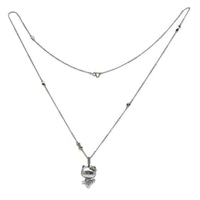 Sanrio Hello Kitty 18k White and Rose Gold Diamond and Ruby Pendant Necklace