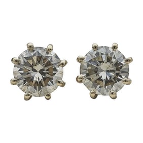 14k Rose Gold Diamond 1.67 ctw 8 Prong Stud Earrings