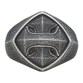 David Yurman Sterling Silver Textured Cross Signet Ring