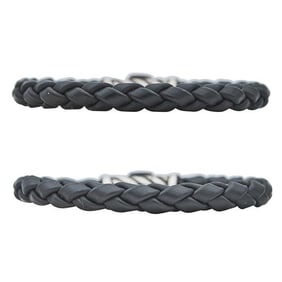 Set of 2 David Yurman Chevron Sterling Silver and Rubber Bracelets