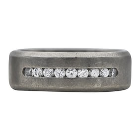 Titanium and Simulant Mens Band Ring