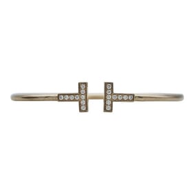 Tiffany & Co. Tiffany T 18k Rose Gold Diamond Wire Bracelet