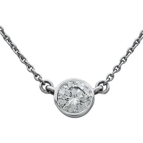 Platinum Bezel-Set Diamond 1.00 carat Solitaire Pendant Necklace