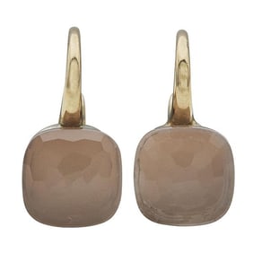Pomellato Nudo 18k Yellow Gold Rose Quartz Drop Earrings