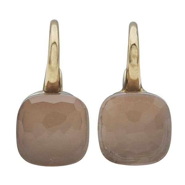 Pomellato Nudo 18k Yellow Gold Rose Quartz Drop Earrings (1 of 4)
