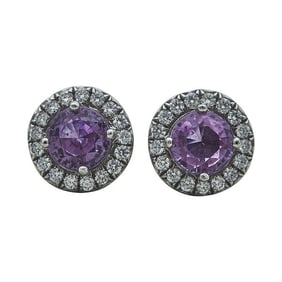 Tiffany & Co. Soleste Pink Sapphire and Diamond Stud Earrings