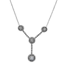 Altinbas 8k White Gold Diamond Cluster Pendant Necklace