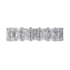 Platinum Radiant-Cut Diamond approx. 4.75 ctw Eternity Band Ring