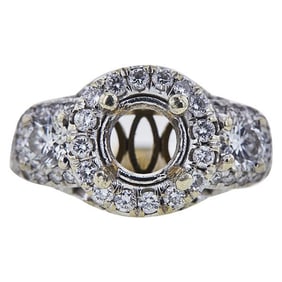 18k White Gold Diamond Engagement Ring Setting