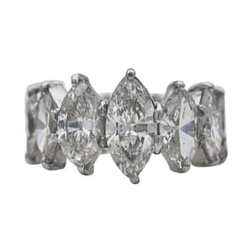 Platinum Marquise Cut Diamond Graduated Eternity Band Ring