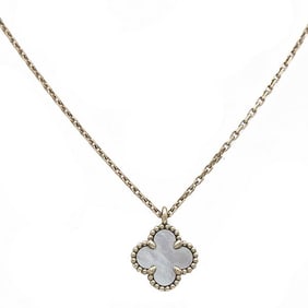 Van Cleef & Arpels Sweet Alhambra 18k Yellow Gold Mother-of-Pearl Pendant Necklace