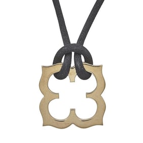 Cartier Quatrefoil 18k Yellow Gold Pendant on Black Silk Cord