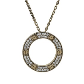 Cartier Love 18k Yellow Gold and Diamond Pendant Necklace
