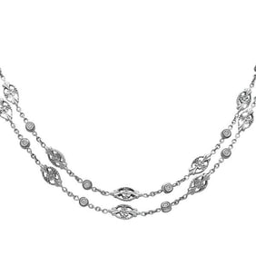 Penny Preville 18k White Gold Diamond Chain Necklace