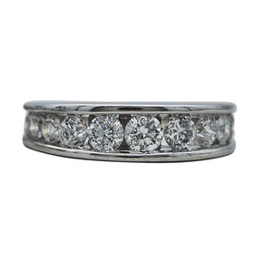 14k White Gold Channel-Set Diamond Band Ring