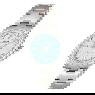 Rolex Oyster Perpetual Stainless Steel Watch Ref. 277200, 2024: CASE MATERIAL: Stainless Steel. BRACELET: Stainless Steel. Fits approx. 6 1/4 inch wrist. CASE SIZE (mm): 31. BEZEL: Stainless Steel. MOVEMENT TYPE: Automatic. DIAL COLOR: Turquoise blue. CRYSTAL: Sap