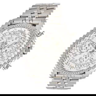 Breitling Bentley Stainless Steel Watch Ref. A4436212 G573, circa 2006: CASE MATERIAL: Stainless Steel. BRACELET: Stainless Steel. Fits approx. 6 1/4 inch wrist. CASE SIZE (mm): 48. BEZEL: Stainless Steel. MOVEMENT TYPE: Automatic. DIAL COLOR: Ivory. CRYSTAL: Sapphire. CR