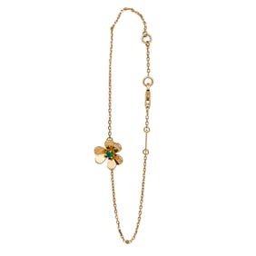 Van Cleef & Arpels Frivole 18K Yellow Gold Emerald Bracelet