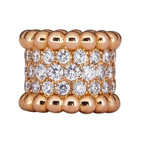 Van Cleef & Arpels Perlée 18K Rose Gold Diamond Slide Pendant