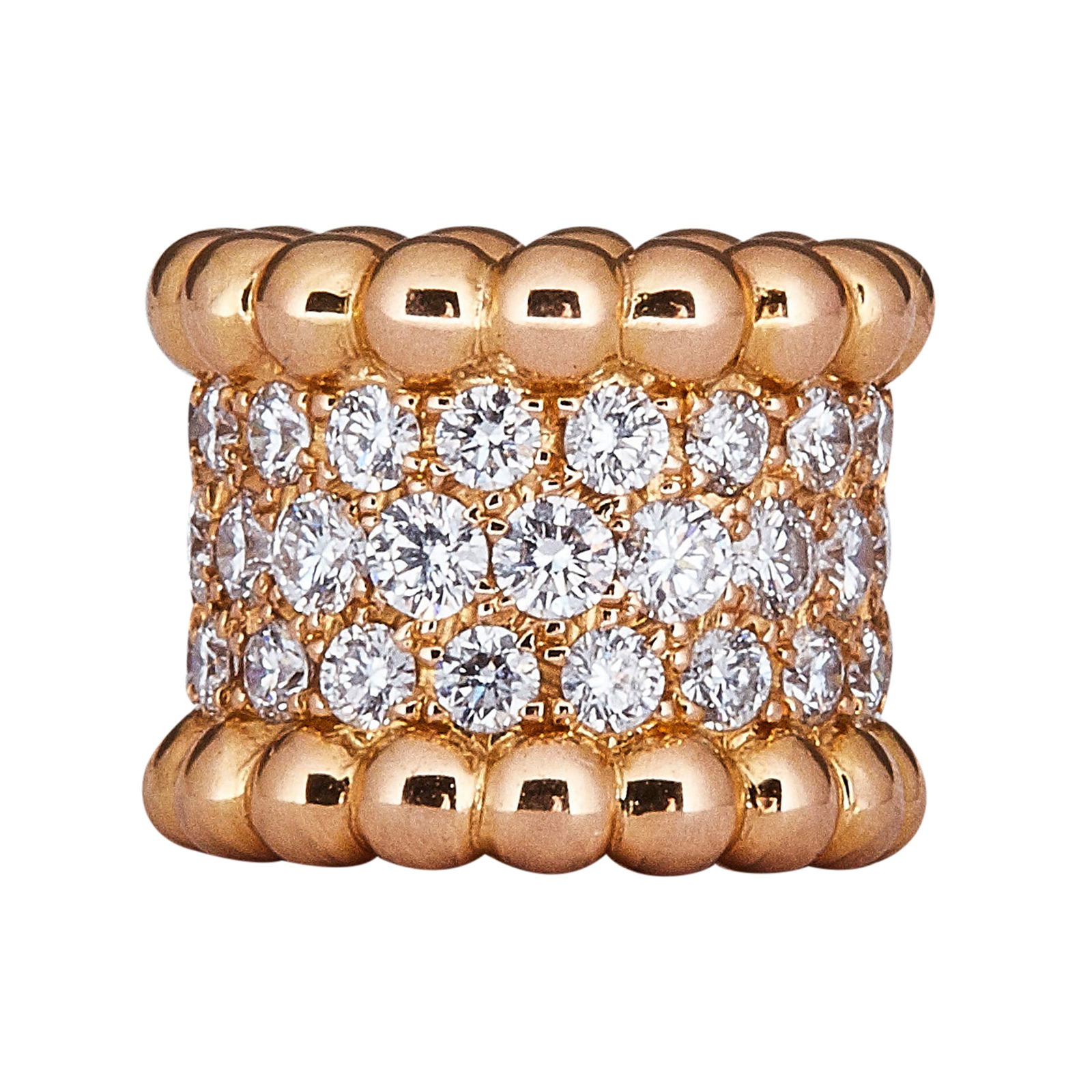 Van Cleef & Arpels Perlée 18K Rose Gold Diamond Slide Pendant (1 of 2)