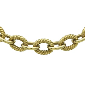 David Yurman 18K Yellow Gold Oval Link Chain Necklace