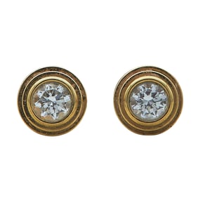 Cartier 18K Rose Gold Bezel-Set Stud Earrings