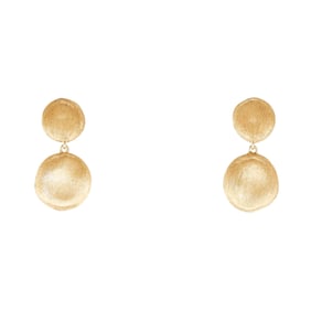 Marco Bicego 18K Yellow Gold Brushed Circle Drop Earrings