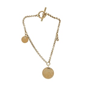 Hermès Ex-Libris 18K Rose Gold Diamond Charm Bracelet